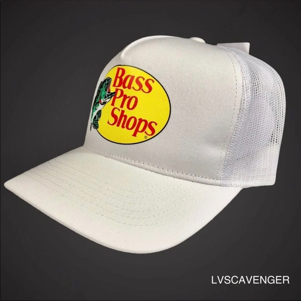 Bass Pro Shops Printed White Trucker Hat!
